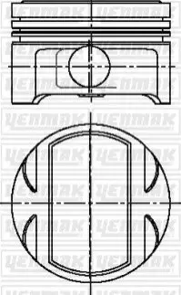 Поршень с кольцами і пальцем (размер отв. 81,60/STD) OPEL OMEGA B 2.5 (6 цил.) (C 2.5XE / X2.5XE V6 24Valve Ecotec) YENMAK 31-04218-000 Купити в Україні