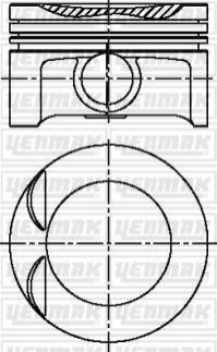 Поршень с кольцами и пальцем (размер отв. 81,60/STD) Opel ASTRA 1.8 (4 цл.) (C 18 XE / C 18 XEL / X 18 XE) YENMAK 31-04223-000