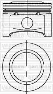Поршень с кольцами і пальцем OPEL Astra G 1.4 (размер отв. 77.6 / STD) (Z1, 4XE) YENMAK 31-04230-000 Купити в Україні