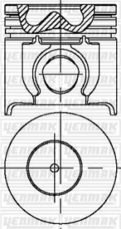 Поршень з кільцями та пальцем (розмір отв.. 93.67 / STD) FORD TRANSIT -00 (2.5 DI TC) YENMAK 31-04252-000 (фото 1)