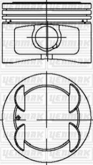 Поршень с кольцами и пальцем (размер отв. 86.4/STD) FIAT PALIO 1.6 (4цл.) (182B6000 16V 103PS) YENMAK 31-04269-000 (фото 1)