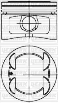 Поршень с кольцами і пальцем (размер отв. 86.4 / STD) FIAT PALIO 1.6 (4цл.) (182B6000 16V 103PS) YENMAK 31-04269-000 Купити в Україні