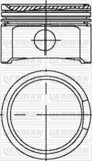 Поршень с кольцами і пальцем (размер отв. 81.01 / STD) VW 1.8T 20V (4цл.) (AMB, APP, ARX, ARY, AUM, AUM, AUQ, AVJ, AWM, AWP, …) YENMAK 31-04299-000 Купити в Україні