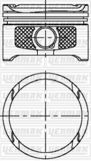 Поршень с кольцами и пальцем (размер отв. 76,51/STD) VW GOLF 1.6 16v (4цл.) (BCB) YENMAK 31-04315-000