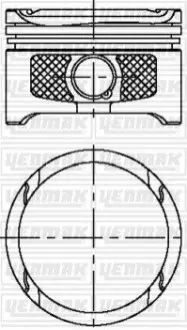 Поршень с кольцами і пальцем (размер отв. 76,51/STD) VW GOLF 1.6 16v (4цл.) (BCB) YENMAK 31-04315-000 Купити в Україні