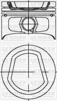 Поршень с кольцами и пальцем VW Polo 1.6i (размер отв.. 76.51 / STD) (AEE-ALM) YENMAK 31-04321-000 (фото 1)