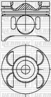 Поршень з кільцями та пальцем (розмір отв.. 88.01 / STD) (OM 646.986 Euro 4 88/109/129/150 PS) YENMAK 31-04692-000 (фото 1)