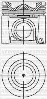 Поршень з кільцями та пальцем FIAT DUCATO 2.3 JTD 11- (розмір відп... 88 / STD) (F1AE3481E) YENMAK 31-04979-000 (фото 1)