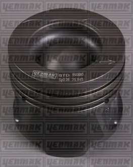 Поршень с кольцами і пальцем (размер отв. 76,00 / STD) RENAULT Kangoo, Megane, 1.5 dCi 08-, (4 цл.) (K9K 837/846 Euro5 95-110PS / OM607.951 OM607 DE 15…) дизель YENMAK 36-04185-000