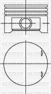 Поршень с кольцами и пальцем (размер отв. 75/STD) (D16 VTEC) бензин YENMAK 39-03969-000