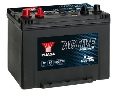 Акумулятор 12В 80Агод./680А Active Marine Start (L+ стандартні клеми + різьба) 260x174x225 B9 - монтажний фланець 29мм (дублювання) YUASA M2680S