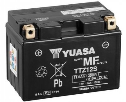 МОТО 12V 11,6Ah MF VRLA Battery AGM (сухозаряжений) YUASA TTZ12S (фото 1)