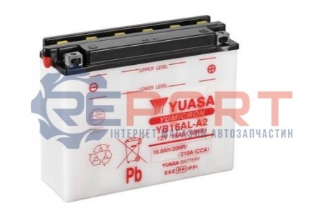 МОТО 12V 16,8Ah YuMicron Battery (сухозаряжений) YUASA YB16AL-A2 (фото 1)