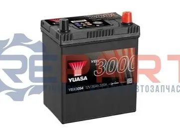 Акумулятор 12В 36Агод./330А YBX3000 SMF (R+ стандартні клеми) 187x127x227 B00 - без монтажного фланця (пусковий) YUASA YBX3054 Купить в Украине