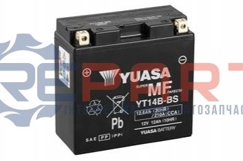 МОТО 12V 12,6Ah MF VRLA Battery YT14B-BS(сухозаряжений) YUASA YT14BBS