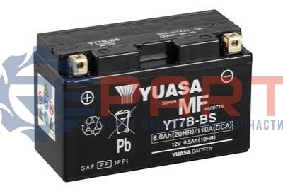 МОТО 12V 6,5Ah MF VRLA Battery AGM YT7B-BS(сухозаряжений) YUASA YT7BBS