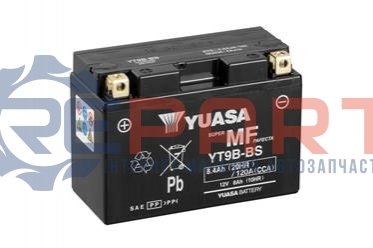 МОТО 12V 8Ah MF VRLA Battery AGM YT9B-BS(сухозаряжений) YUASA YT9BBS (фото 1)
