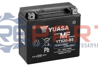 Стартерная аккумуляторная батар. стартерная аккумуляторная батар YUASA YTX20BS (фото 1)
