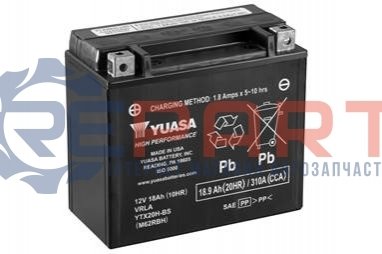 МОТО 12V 18,9Ah High Performance MF VRLA Battery AGM (сухозаряжений) YUASA YTX20H-BS (фото 1)