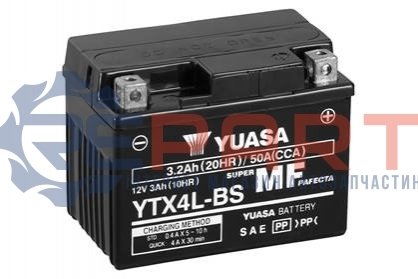 МОТО 12V 3Ah MF VRLA Battery AGM (сухозаряжений) YUASA YTX4L-BS (фото 1)