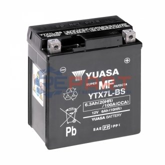 МОТО 12V 6Ah MF VRLA Battery AGM YTX7L-BS (сухозаряжений) YUASA YTX7LBS