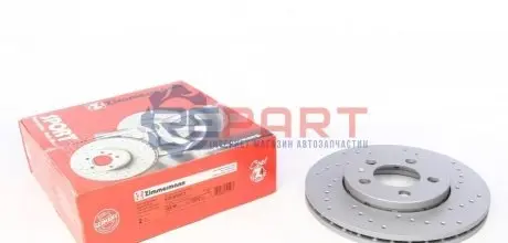 Диск гальмівний (передній) Skoda Fabia/Octavia 96-/VW Golf (256x22)(з покриття.) (з отвором)(вентил) ZIMMERMANN 100123352 Купити в Україні