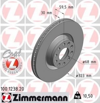 Тормозной диск ZIMMERMANN 100123820