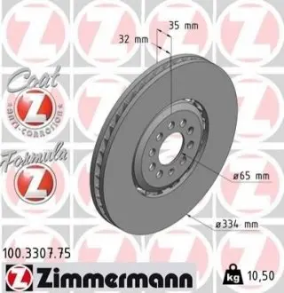 Тормозной диск ZIMMERMANN 100330775