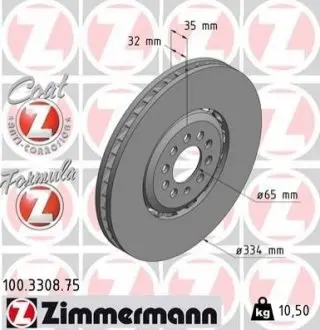 Тормозной диск ZIMMERMANN 100330875