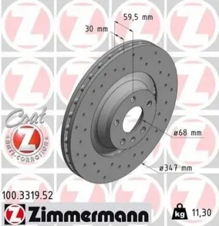 Тормозной диск ZIMMERMANN 100331952