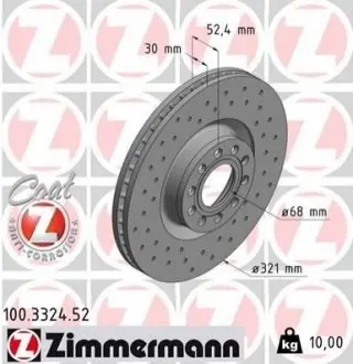 Тормозной диск ZIMMERMANN 100332452