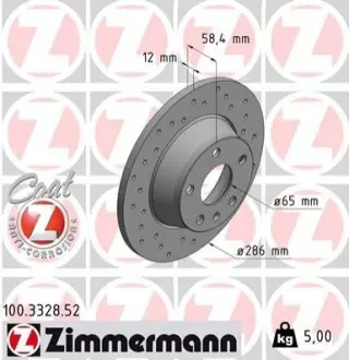 Тормозной диск ZIMMERMANN 100332852