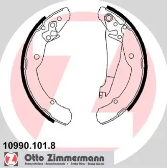 Комплект гальмівних колодок (задніх) VW Caddy II 95-04 (барабанні) ZIMMERMANN 109901018