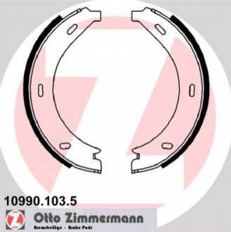 Тормозные колодки ручного тормоза - (0034207020, 0024204720, 6384200120) ZIMMERMANN 109901035 (фото 1)