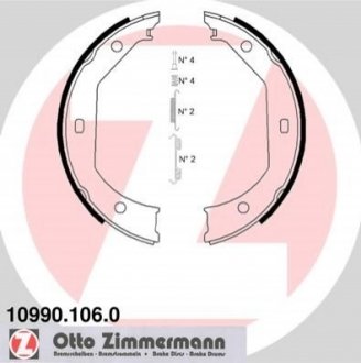Тормозные колодки ручного тормоза ZIMMERMANN 109901060 (фото 1)
