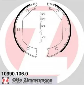 Тормозные колодки ручного тормоза ZIMMERMANN 109901060