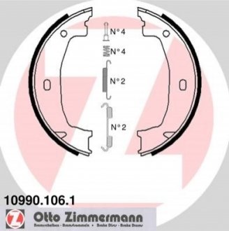 Тормозные колодки ручного тормоза ZIMMERMANN 109901061 (фото 1)