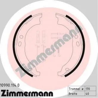 Колодки ручника Fiat Ducato/Peugeot Boxer 06- (172x42) ZIMMERMANN 109901140 Купити в Україні