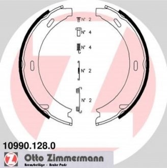 Тормозные барабанные колодки (с аксессуарами) ZIMMERMANN 109901280