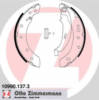 Тормозные колодки ручного тормоза ZIMMERMANN 109901373 (фото 1)
