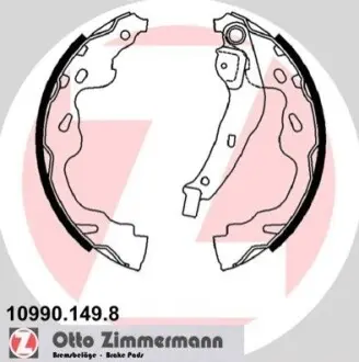 Колодки гальмівні (задні) Suzuki Swift III/Citroen C1/Peugeot 107/108 05- (барабанні) (200x32) ZIMMERMANN 109901498
