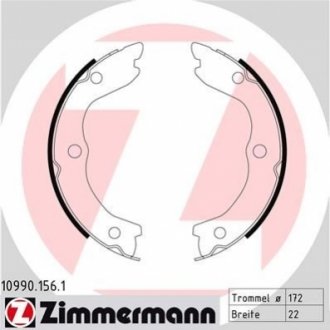 SZCZĘKI HAMULC. NISSAN X-TRAIL 01-07 (RĘCZNY) Комплект гальмівних колодок, стоянкова гальмівна система ZIMMERMANN 109901561 (фото 1)