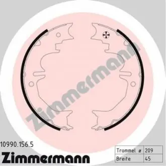 Колодки ручного гальма Toyota Land Cruiser 95- (215x45) ZIMMERMANN 109901565