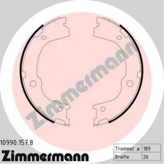 Колодки гальмівні (задні) Hyundai Santa Fe 04-/Kia Sorento II 09- (барабанні) (189x26) ZIMMERMANN 109901578