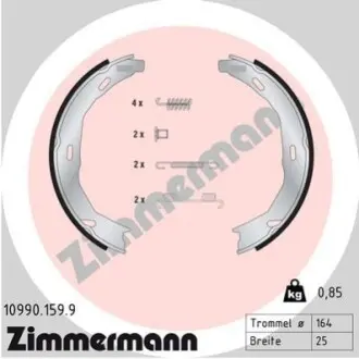 Колодки ручника MB C-class (W204/C204) 07- /E-class (A207/C207) 09- (164x25) (к-кт) ZIMMERMANN 109901599 Купити в Україні