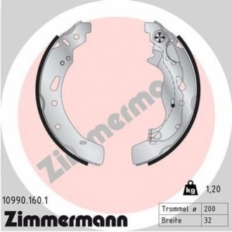 Тормозные колодки барабанные ZIMMERMANN 109901601 (фото 1)