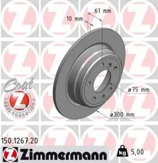 Диск тормозной Coat Z ZIMMERMANN 150126720