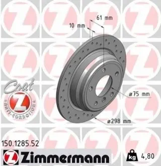 Тормозной диск ZIMMERMANN 150128552