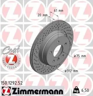 Гальмівний диск ZIMMERMANN 150129252