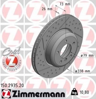 Тормозной диск ZIMMERMANN 150293520